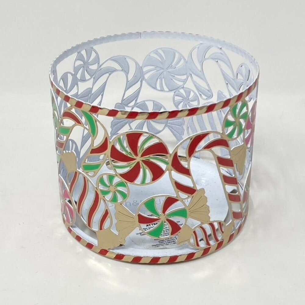 Bath & Body Works Candy Cane Christmas  3-Wick Candle Holder Sleeve NWT